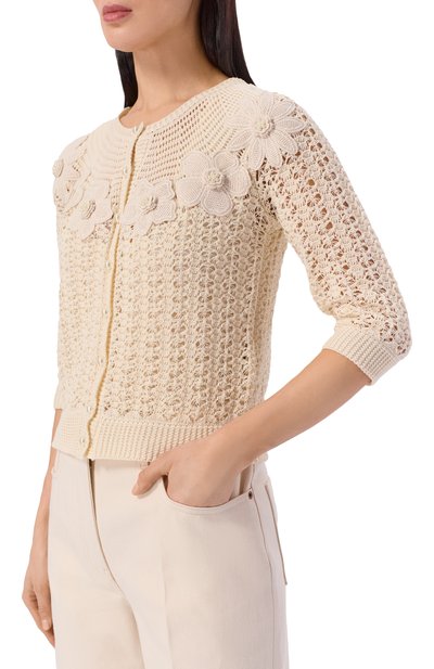 Хлопковый кардиган VALENTINO, арт. 8B3KA14F/9W4, фото 3