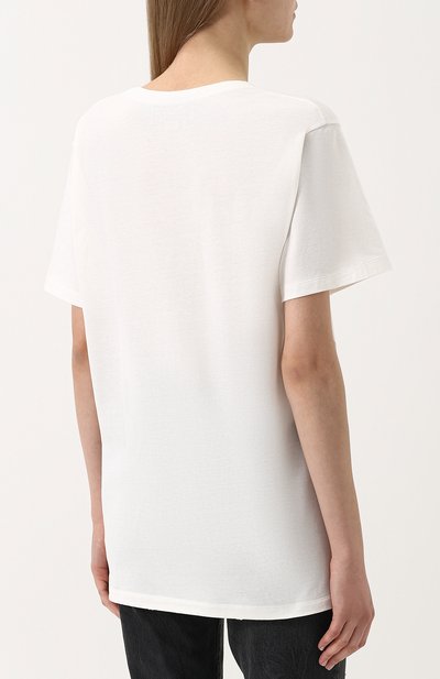 Хлопковая футболка свободного кроя с принтом GUCCI, арт. 492347/X3L16, фото 4