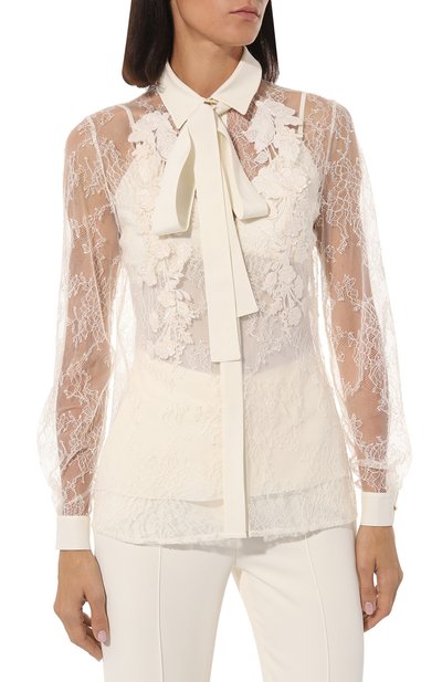 Блузка ELIE SAAB кремового цвета по цене 207000 руб., арт. 15235, фото 3 Блузка ELIE SAAB, арт. 15235, фото 3