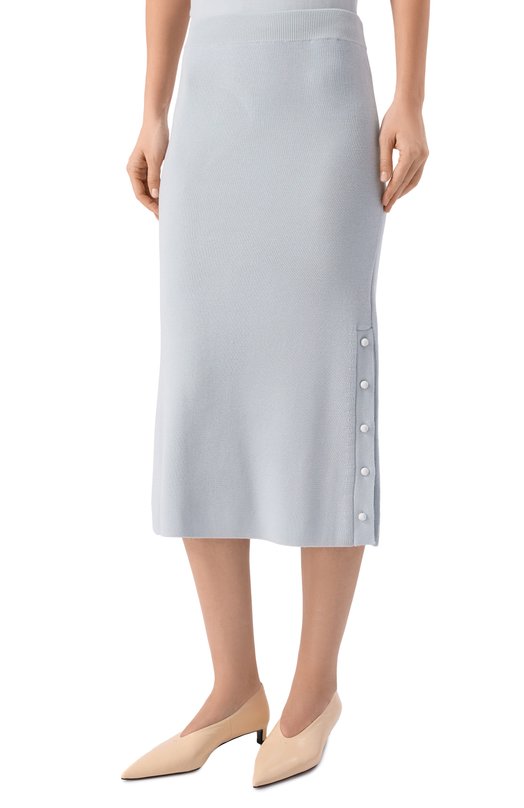 Шерстяная юбка Jil Sander J02MA0366/J14830 Голубой  J02MA0366/J14830 Фото 3