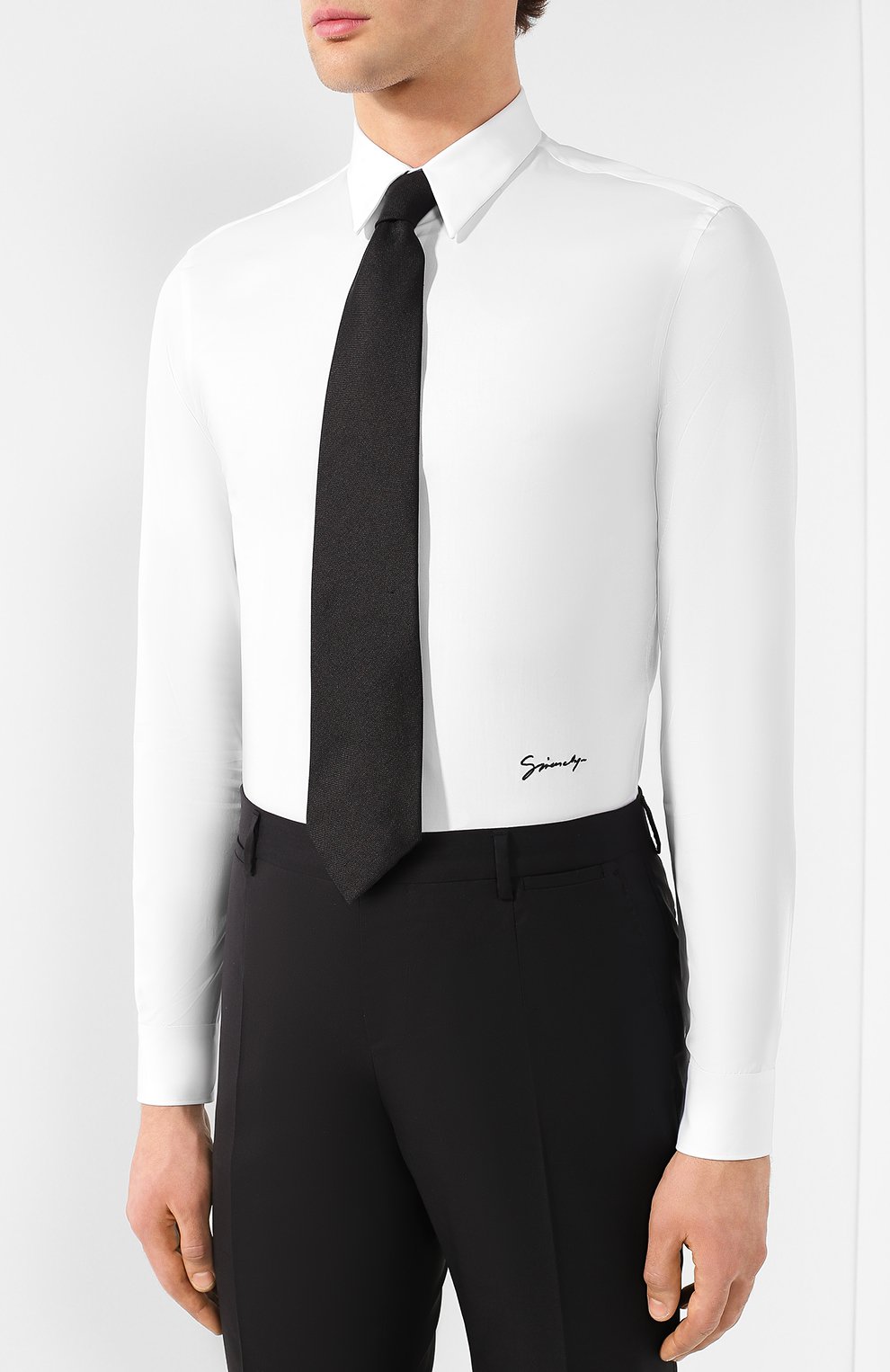 Хлопковая рубашка GIVENCHY черно-белого цвета по цене 28750 руб., арт. BM608R100J, фото 4 Хлопковая рубашка GIVENCHY, арт. BM608R100J, фото 4