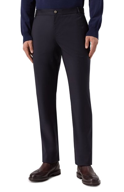 Шерстяные брюки ZILLI темно-синего цвета по цене 139500 руб., арт. CP201DM0201VUC000, фото 3 Шерстяные брюки ZILLI, арт. CP201DM0201VUC000, фото 3