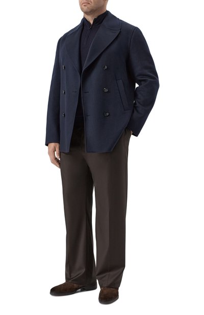 Кашемировое пальто KITON темно-синего цвета по цене 1045000 руб., арт. UW2471V0409L, фото 2 Кашемировое пальто KITON, арт. UW2471V0409L, фото 2