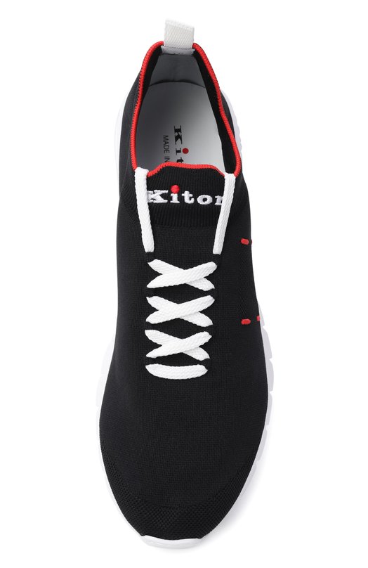 Текстильные кроссовки Kiton USSA392N0136203 Чёрный  USSA392N0136203 Фото 5
