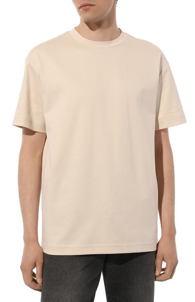 Хлопковая футболка BOSS бежевого цвета по цене 9860 руб., арт. 50489298, фото 3 Хлопковая футболка BOSS, арт. 50489298, фото 3