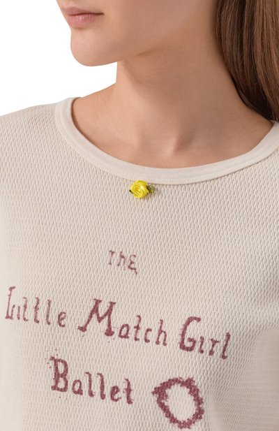 Хлопковый лонгслив ENFANTS RICHES DEPRIMES кремового цвета по цене 144500 руб., арт. 120-569/C0TT0N/ELASTANE BLEND, фото 5 Хлопковый лонгслив ENFANTS RICHES DEPRIMES, арт. 120-569/C0TT0N/ELASTANE BLEND, фото 5