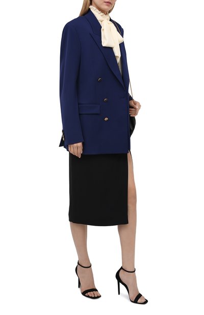 Шелковая блузка SAINT LAURENT светло-бежевого цвета по цене 120500 руб., арт. 646010/Y100W, фото 2 Шелковая блузка SAINT LAURENT, арт. 646010/Y100W, фото 2