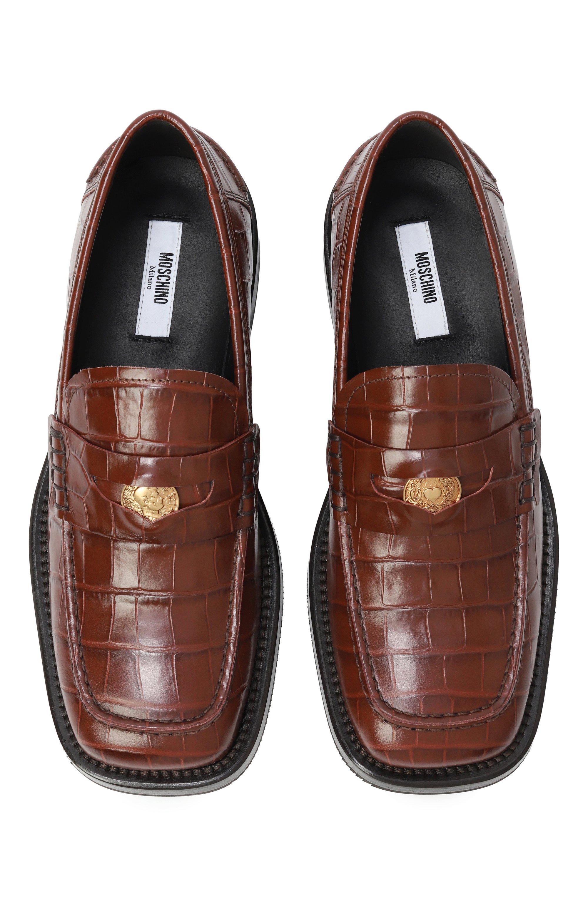 Кожаные лоферы berlin MOSCHINO, арт. MA10423M1N/MN0, фото 6