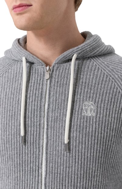 Кашемировый кардиган BRUNELLO CUCINELLI серого цвета по цене 415000 руб., арт. M22704806G, фото 5 Кашемировый кардиган BRUNELLO CUCINELLI, арт. M22704806G, фото 5