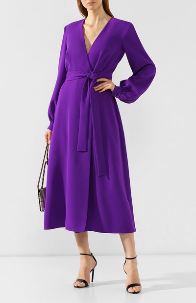 Платье с поясом DRIES VAN NOTEN фиолетового цвета по цене 127500 руб., арт. 191-11082-7178, фото 2 Платье с поясом DRIES VAN NOTEN, арт. 191-11082-7178, фото 2