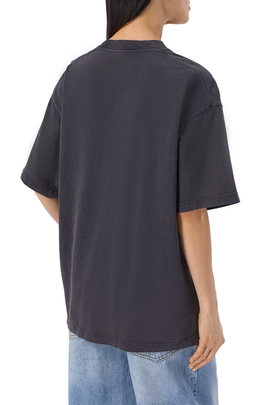 Хлопковая футболка Alexander Wang UCC2261886 Серый  UCC2261886 Фото 4