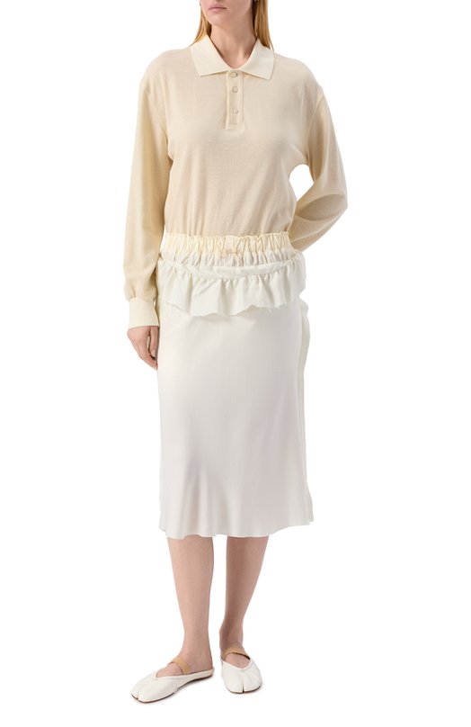 Платье из хлопка и льна Maison Margiela S51DD0037/MTJ030 Кремовый  S51DD0037/MTJ030 Фото 3