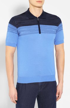 Поло из смеси шелка и хлопка ZILLI, арт. MBT-PZ112-BIC01/MC02, фото 3