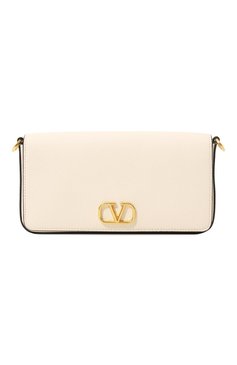 Женская сумка vlogo signature mini VALENTINO кремвого цвета, арт. 5W2P0Y63/SNP | Фото 1 (Ремень/цепочка: На ремешке; Материал: Натуральная кожа; Драгоценные камни: Проставлено; Материал сплава: Проставлено; Размер: mini)