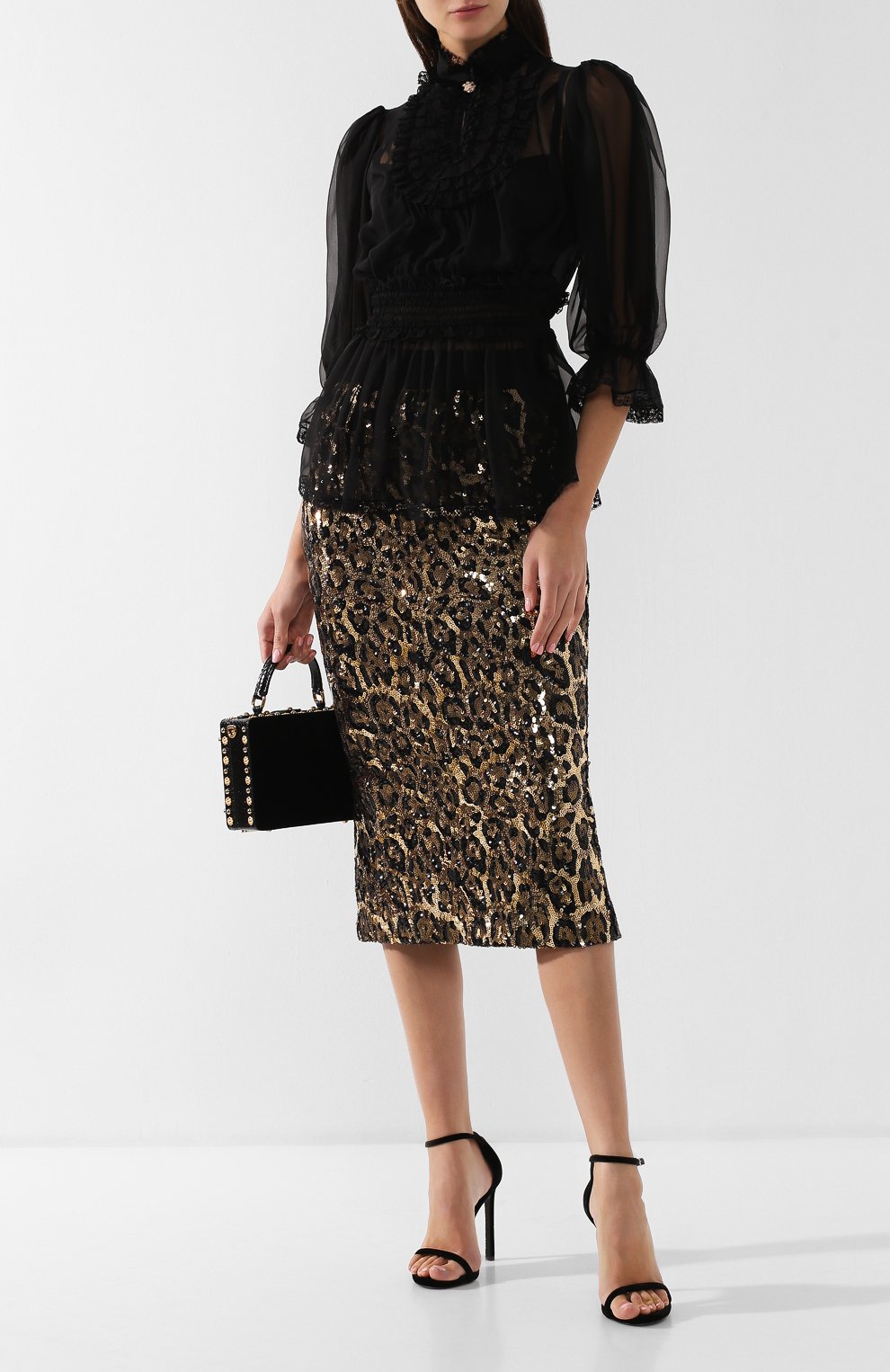 Блузка из смеси шелка и хлопка DOLCE & GABBANA, арт. F72W1Z/FU1AT, фото 2