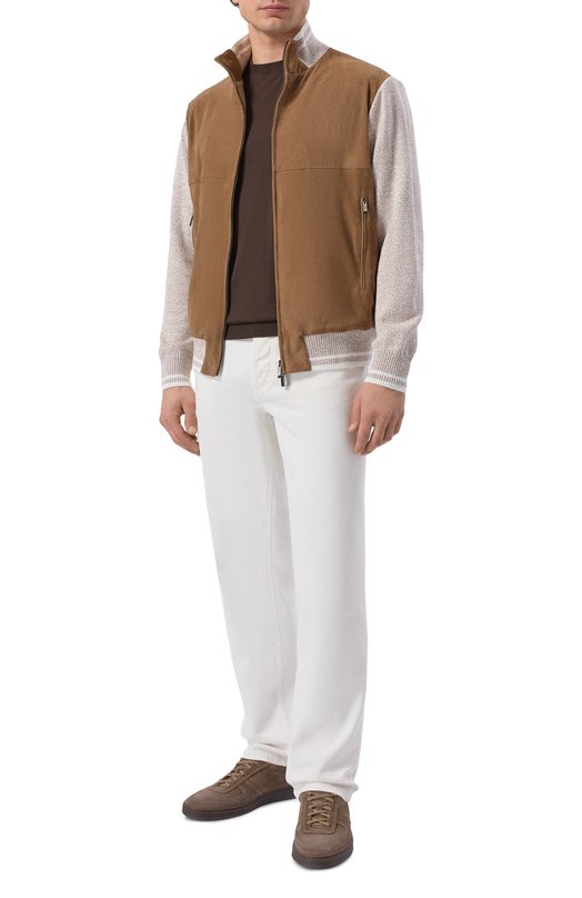 Хлопковый джемпер Andrea Campagna GC1MC/SI18R Коричневый  GC1MC/SI18R Фото 2