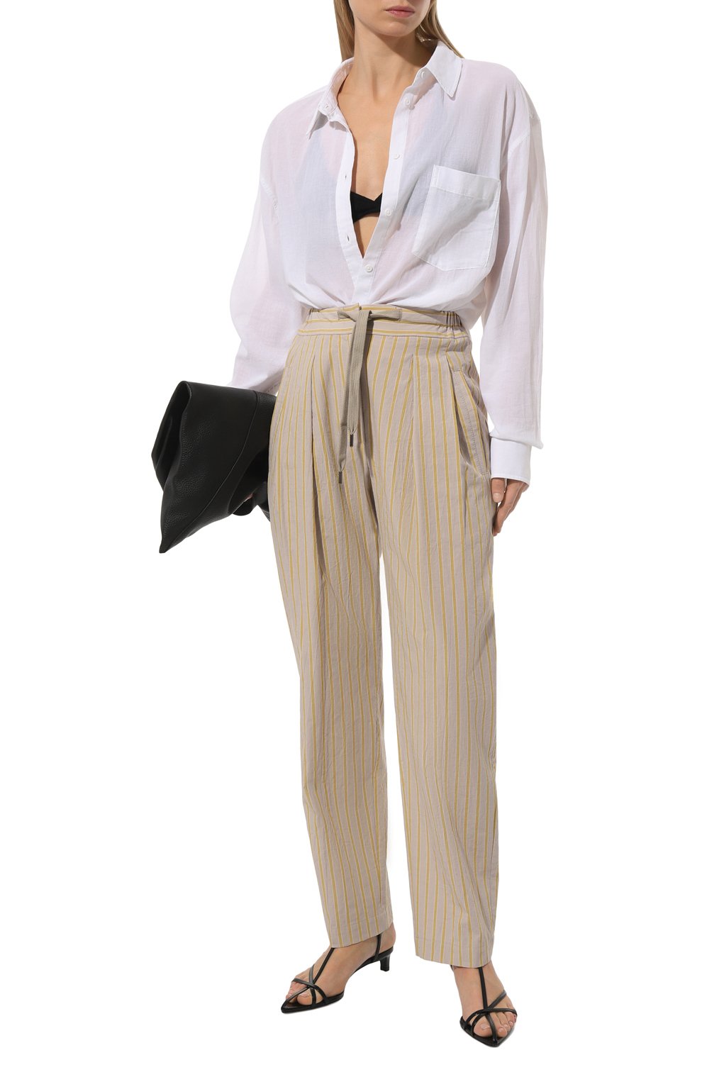 Брюки из хлопка и льна BRUNELLO CUCINELLI, арт. MH564B1312, фото 2