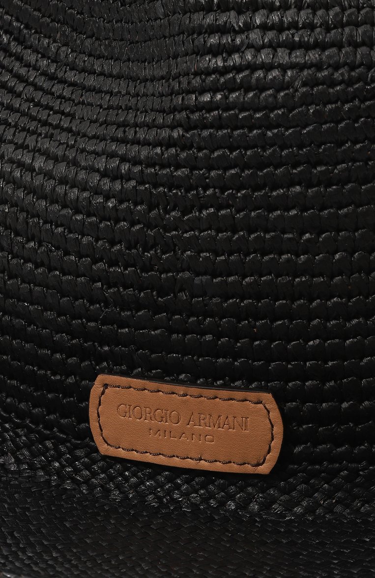 Мужская соломенная шляпа GIORGIO ARMANI черного цвета, арт. 747403/4R601 | Фото 4 (Нос: Не проставлено; Материал: Рафия)