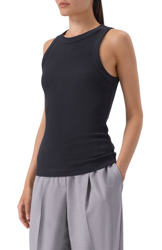 Майка из хлопка и шелка 12 STOREEZ 136693 Чёрный  136693 Фото 3