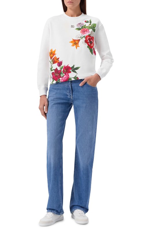 Хлопковый свитшот Dolce & Gabbana F9S50T/GDDC7 Белый  F9S50T/GDDC7 Фото 2