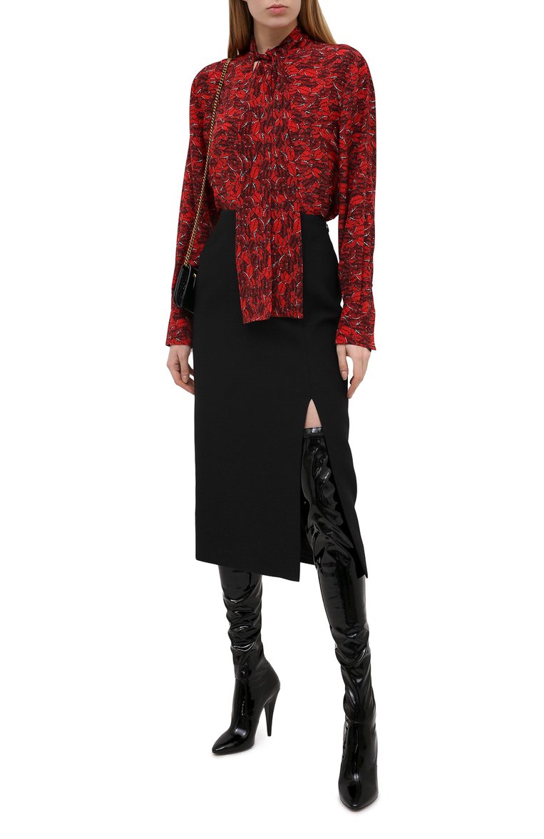 Комбинированные ботфорты aylah SAINT LAURENT, арт. 637457/1LW10, фото 2