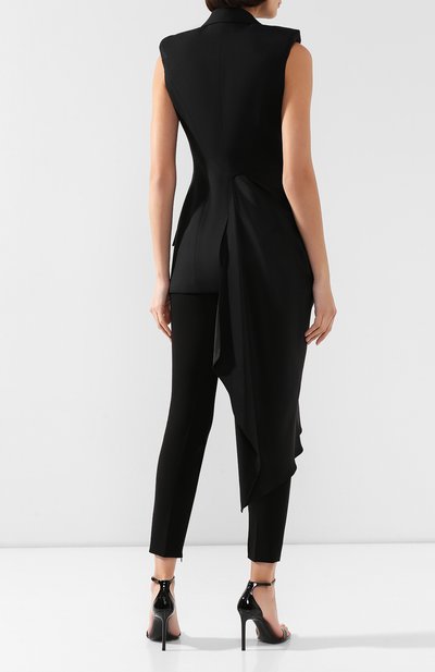 Жилет из смеси шерсти и шелка ALEXANDER MCQUEEN черного цвета по цене 335500 руб., арт. 591662/QJAAA, фото 4 Жилет из смеси шерсти и шелка ALEXANDER MCQUEEN, арт. 591662/QJAAA, фото 4