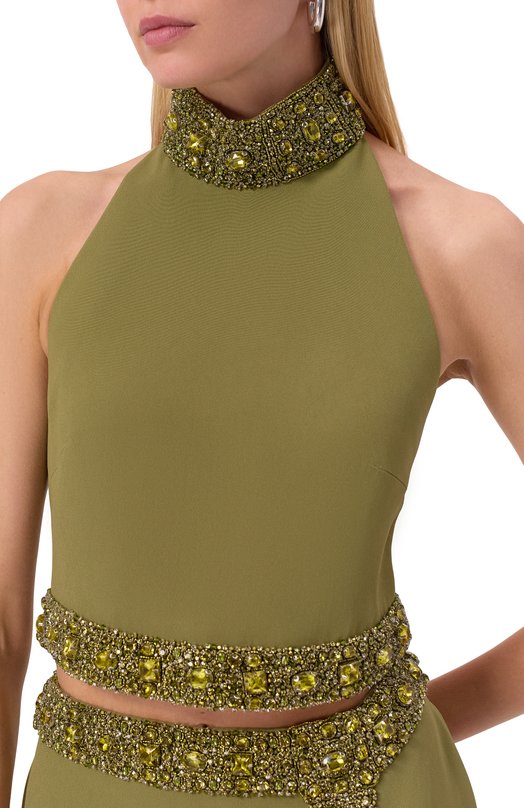Топ с отделкой бисером  Zuhair Murad RTP25051/CRCA016 Зелёный  RTP25051/CRCA016 Фото 5