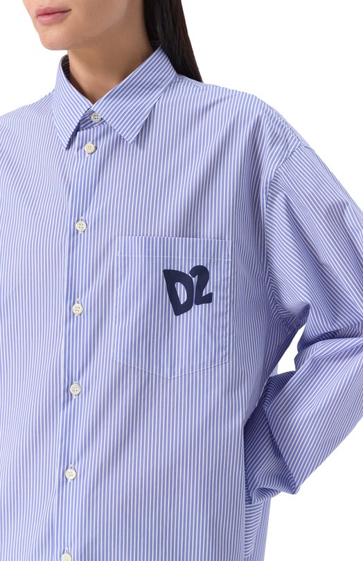 Хлопковая рубашка Dsquared2 S73DL0280/D35285 Голубой  S73DL0280/D35285 Фото 5