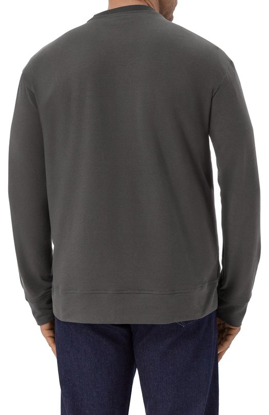 Свитшот из лиоцелла и хлопка Paul&Shark 15311843/3XL Серый  15311843/3XL Фото 4
