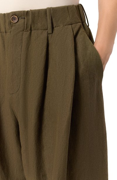 Брюки изо льна и шерсти UMA WANG хаки цвета по цене 129500 руб., арт. UM3523, фото 5 Брюки изо льна и шерсти UMA WANG, арт. UM3523, фото 5