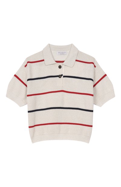 Поло из хлопка и вискозы BRUNELLO CUCINELLI, арт. BSNM74015A