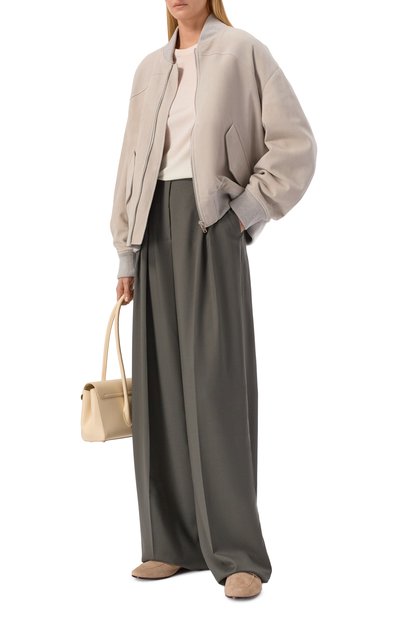 Женский замшевый бомбер MVST, арт. SUEDE LEATHER B0MBER