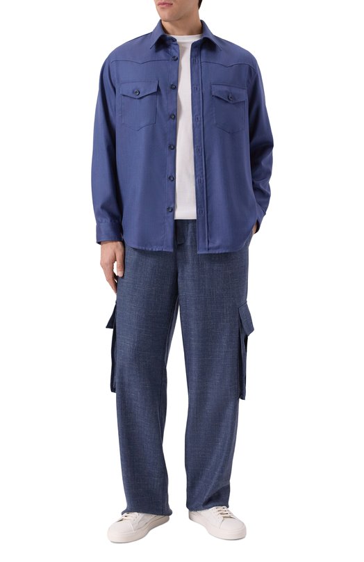 Брюки-карго из кашемира и шелка MVST B021/3087 Синий  B021/3087 Фото 2