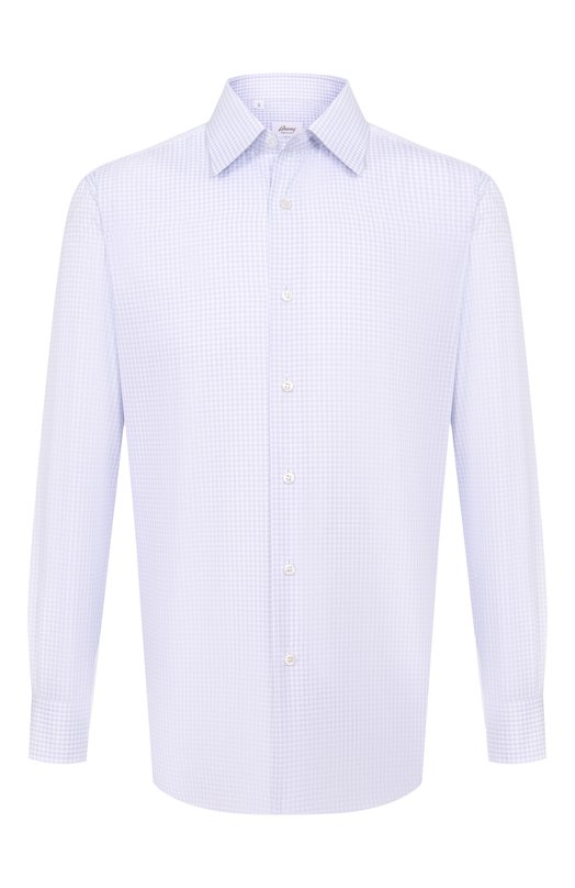 Хлопковая сорочка Brioni RCB40L/0C04B Голубой RCB40L/0C04B