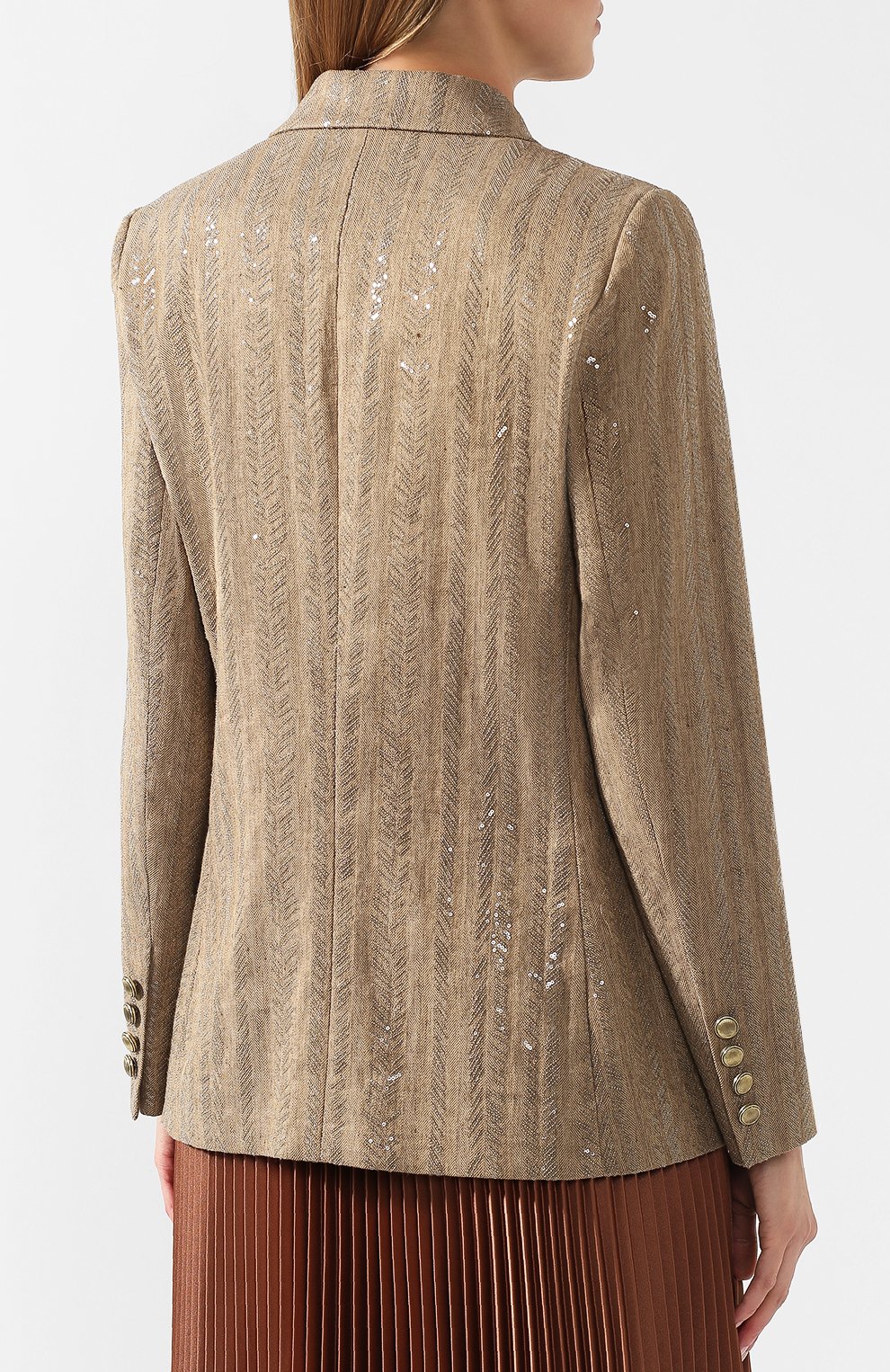 Жакет из смеси хлопка и льна BRUNELLO CUCINELLI, арт. MF5788606, фото 4