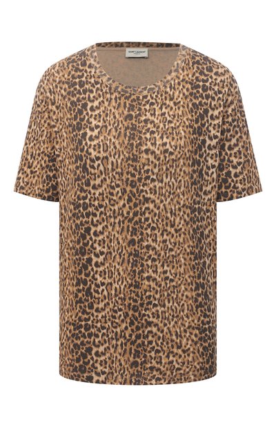 Женская хлопковая футболка SAINT LAURENT, арт. 635793/YBWK2