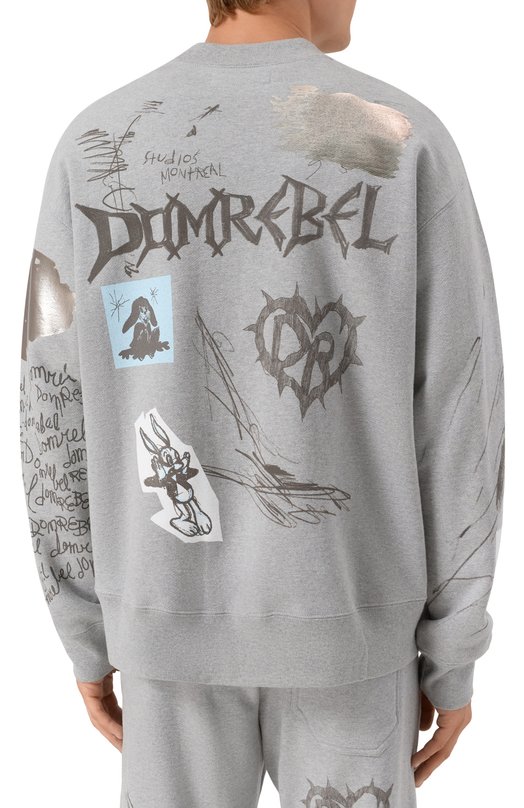 Хлопковый свитшот DOMREBEL M C0LLEGE SWEATSHIRT Серый  M C0LLEGE SWEATSHIRT Фото 4