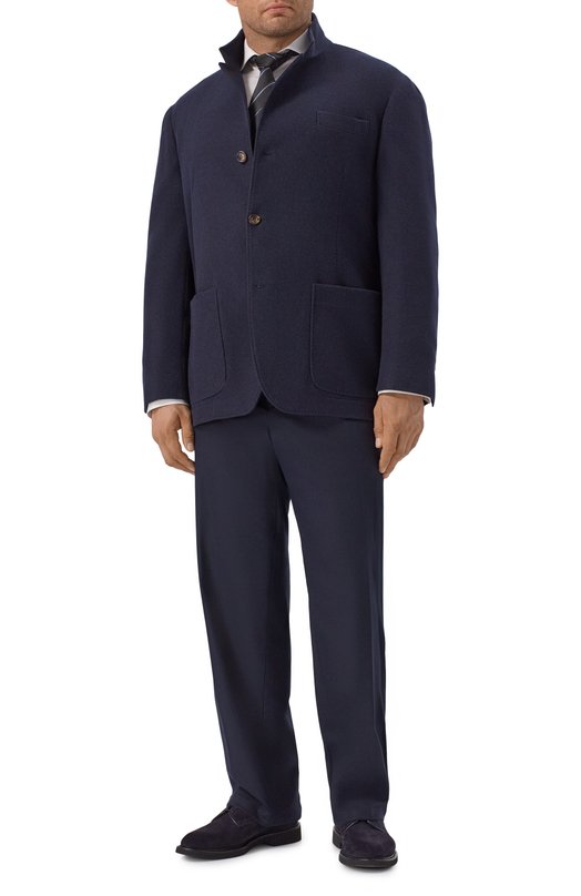 Шерстяные брюки Kiton UFPPERK0124G05 Синий  UFPPERK0124G05 Фото 2