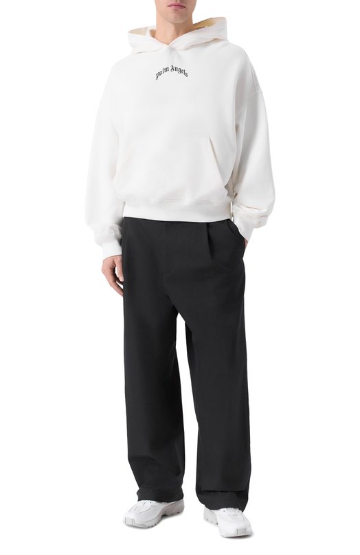 Хлопковое худи Palm Angels PMBB17EF25FLE004 Белый  PMBB17EF25FLE004 Фото 2
