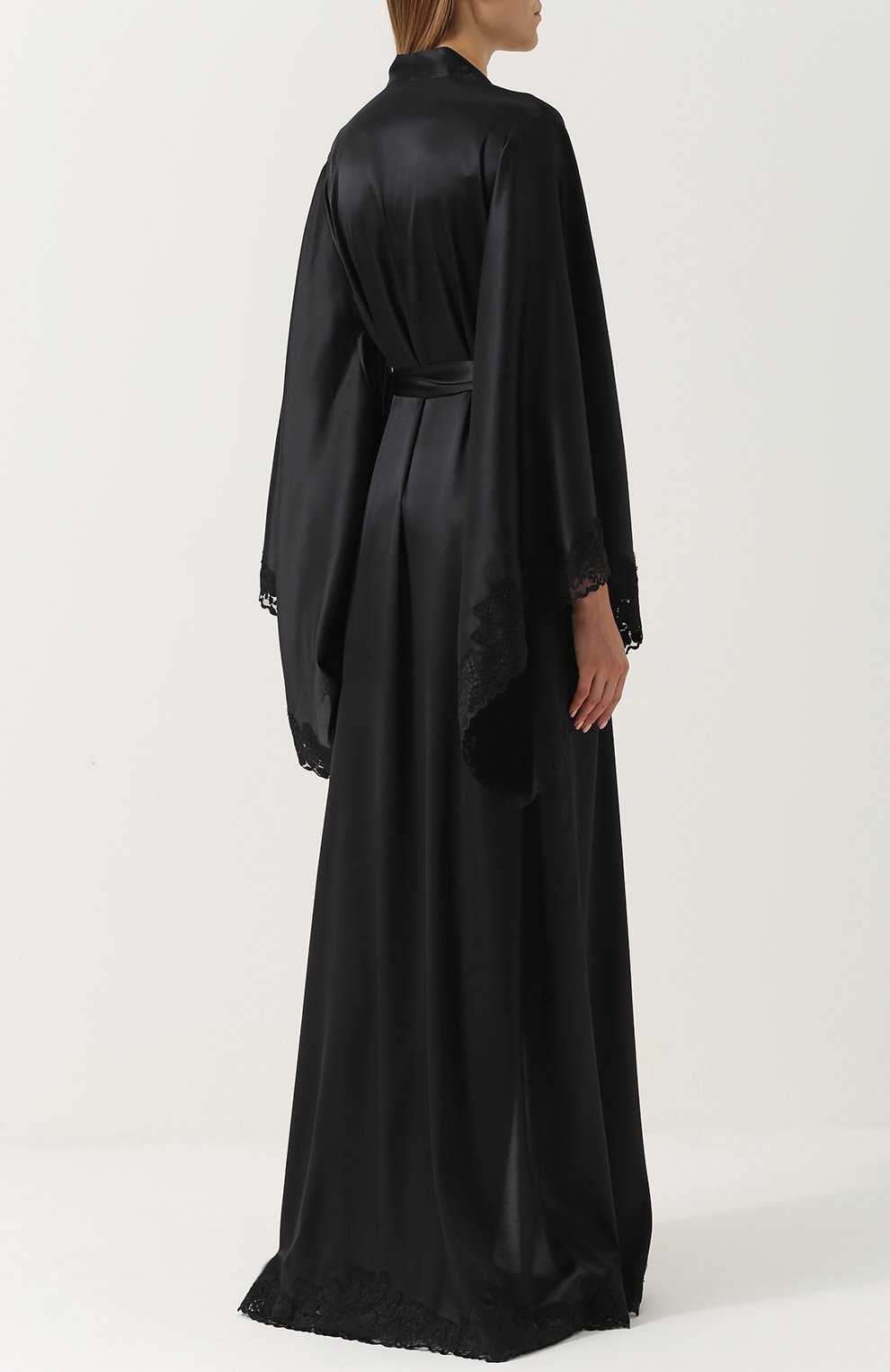 Шелковый халат-макси с кружевной отделкой LA PERLA, арт. 0006890, фото 4
