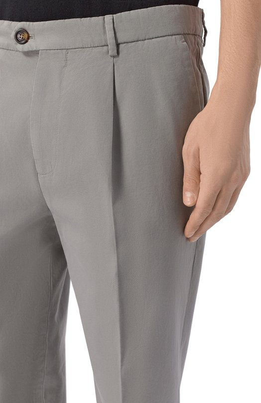 Хлопковые брюки Brunello Cucinelli M252DE1450 Серый  M252DE1450 Фото 5