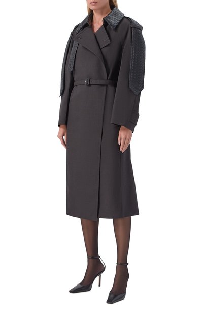 Шерстяное пальто BOTTEGA VENETA темно-серого цвета по цене 1465000 руб., арт. 867604/V4NN0, фото 3 Шерстяное пальто BOTTEGA VENETA, арт. 867604/V4NN0, фото 3