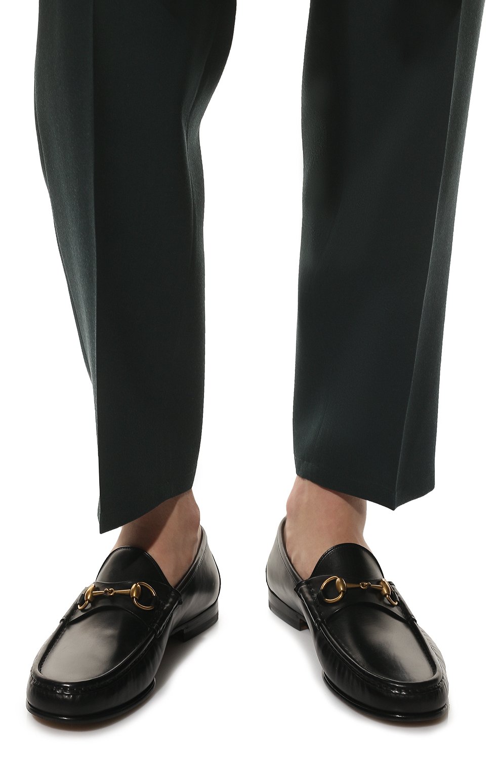 Кожаные лоферы roos с пряжкой-трензелем GUCCI, арт. 307929/BLM00, фото 3