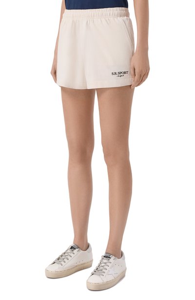 Хлопковые шорты SPORTY AND RICH кремового цвета по цене 17150 руб., арт. SH037711304WH37, фото 3 Хлопковые шорты SPORTY AND RICH, арт. SH037711304WH37, фото 3
