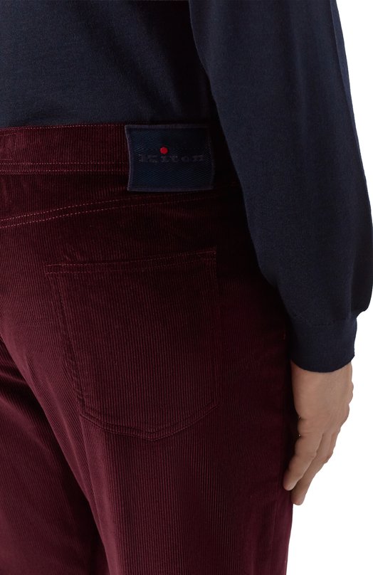 Вельветовые брюки Kiton UPNJS1K0133G07 Бордовый  UPNJS1K0133G07 Фото 5