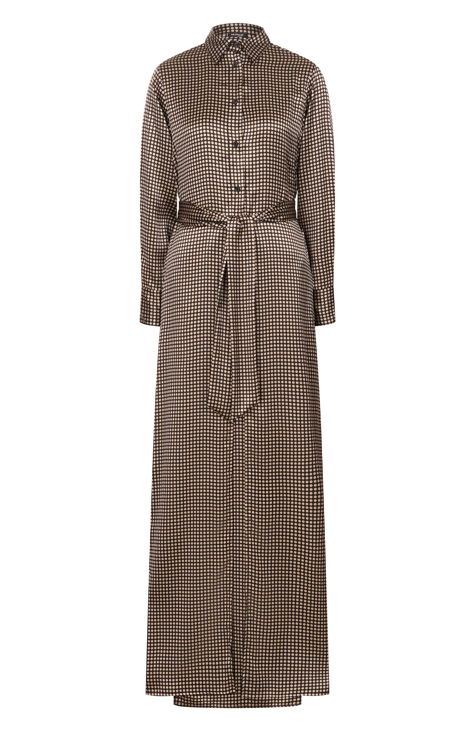 Атласное платье KITON бежевого цвета по цене 334500 руб., арт. D55315K0584I, фото 1 Атласное платье KITON, арт. D55315K0584I, фото 1