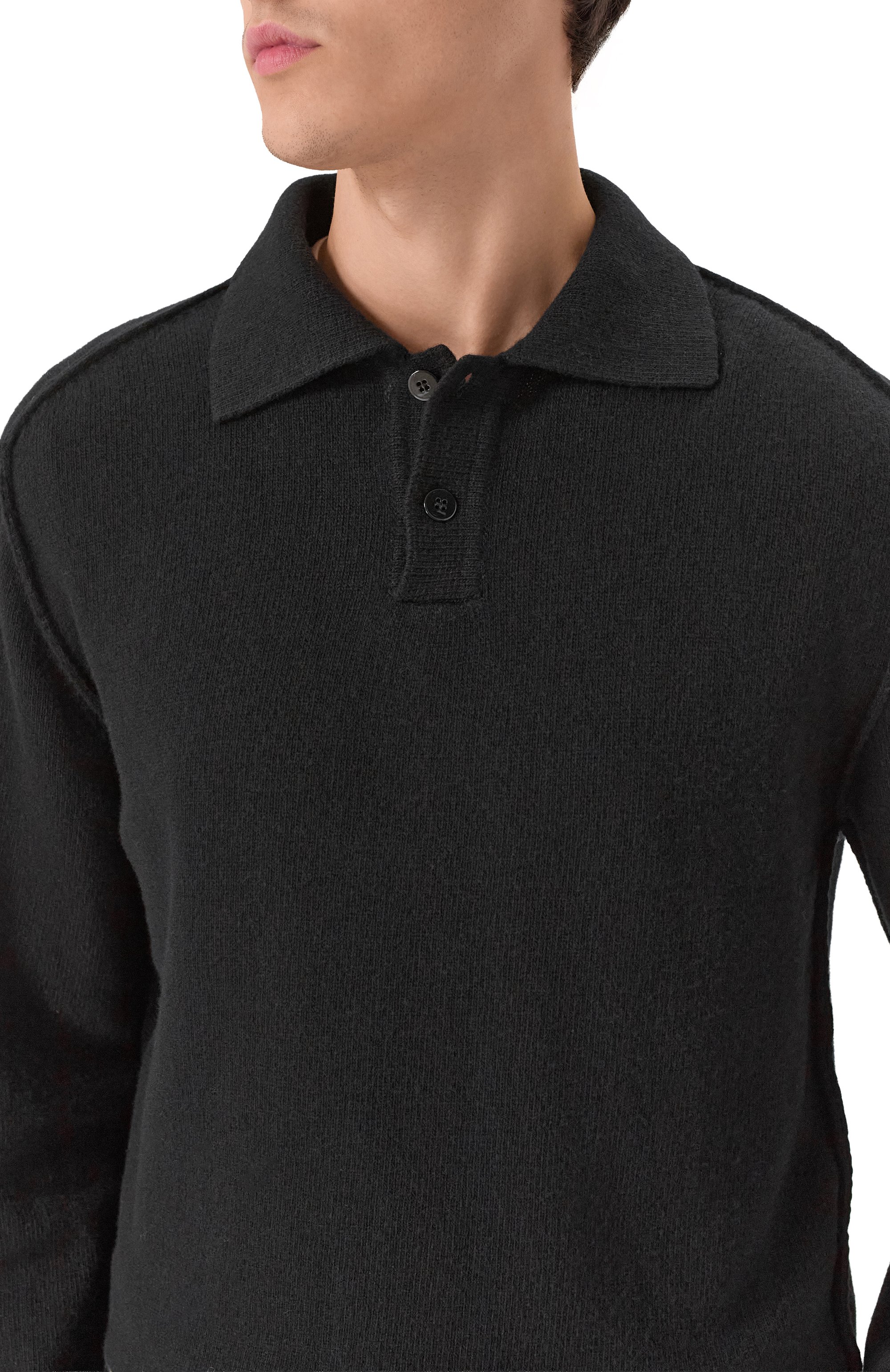 Поло из шерсти и кашемира DANIELE FIESOLI черного цвета по цене 25000 руб., арт. DF1130, фото 5 Поло из шерсти и кашемира DANIELE FIESOLI, арт. DF1130, фото 5