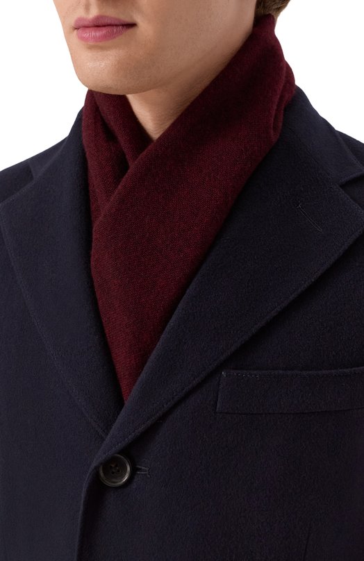 Кашемировый шарф Kiton USCIACK0255H09 Бордовый  USCIACK0255H09 Фото 2