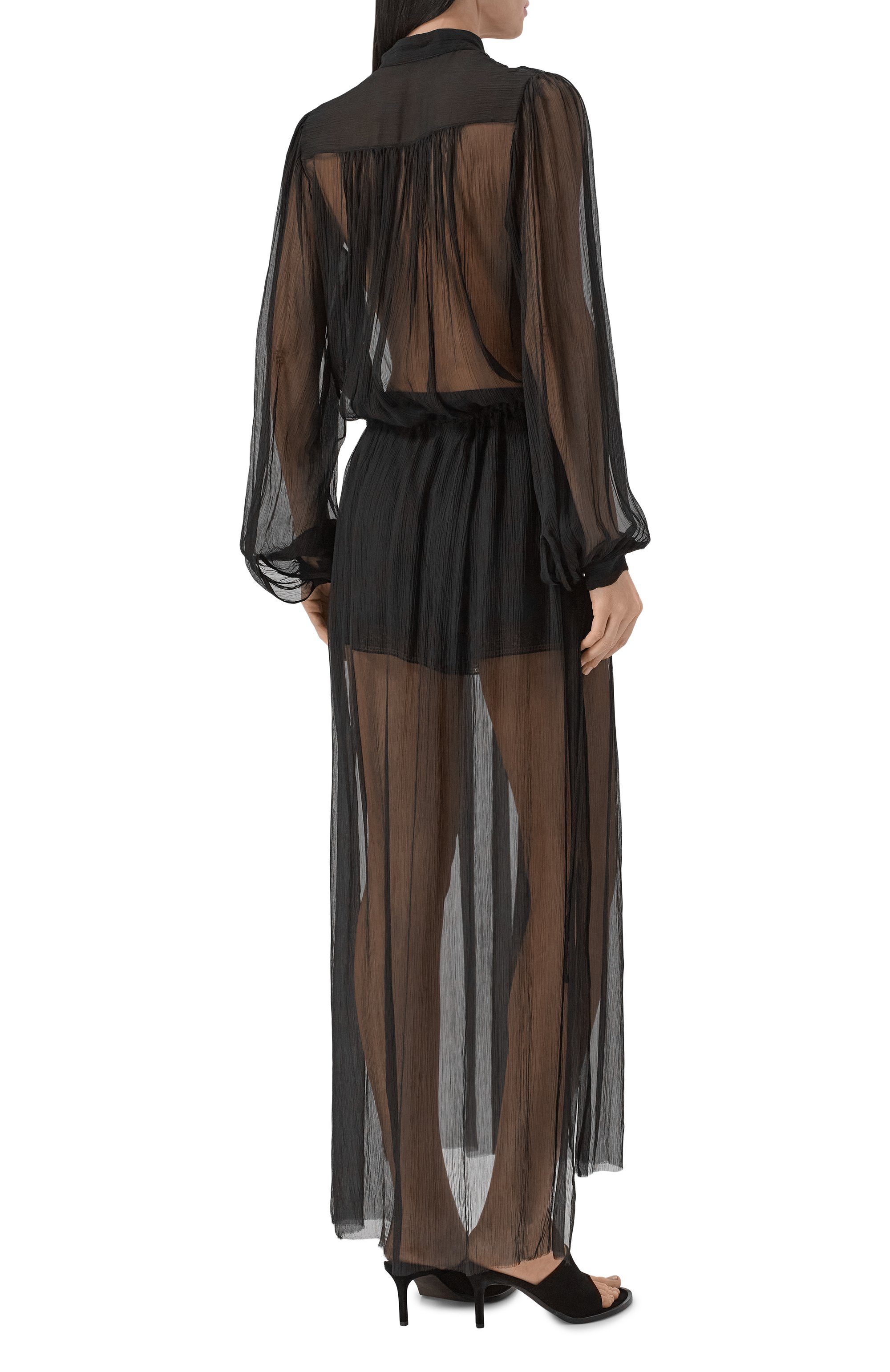 Шелковое платье ANN DEMEULEMEESTER черного цвета по цене 256000 руб., арт. B0013958/FA732, фото 3 Шелковое платье ANN DEMEULEMEESTER, арт. B0013958/FA732, фото 3