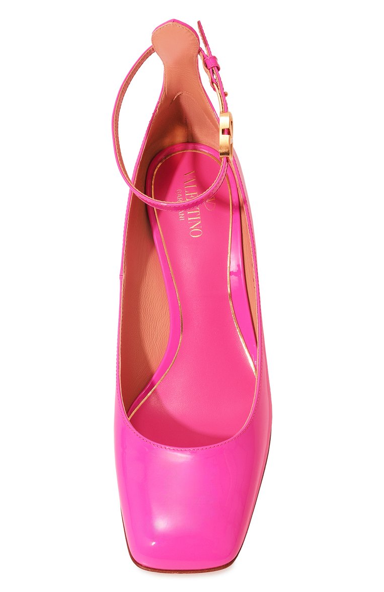Женские кожаные туфли tan-go VALENTINO фуксия цвета, арт. 2W2S0FW9/VNE | Фото 6 (Материал внутренний: Натуральная кожа; Каблук высота: Средний; Подошва: Плоская; Каблук тип: Устойчивый; Материал внешний: Натуральная кожа)